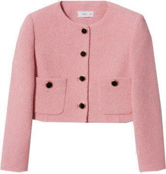 Crop Jacket (Pastel Pink Tweed) | style
