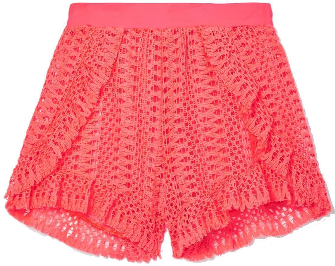 Crochet Shorts (Neon Coral) | style