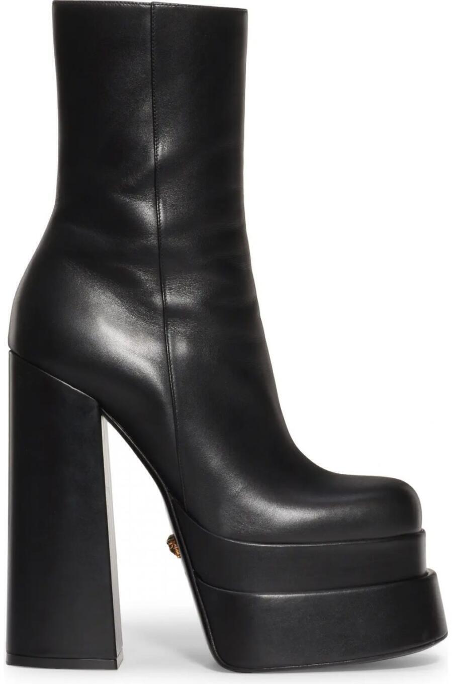 Intrico Platform Boots (Black Leather) | style