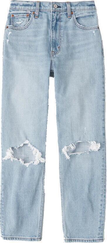 abercrombiefitch momjeans light ripped wash