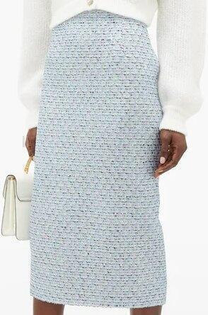 Midi Skirt (Blue Tweed) | style