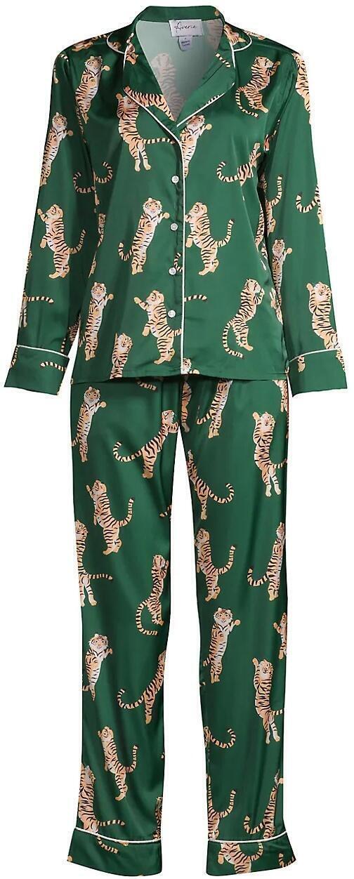 Gwen Pajama Set (Green Tiger) | style