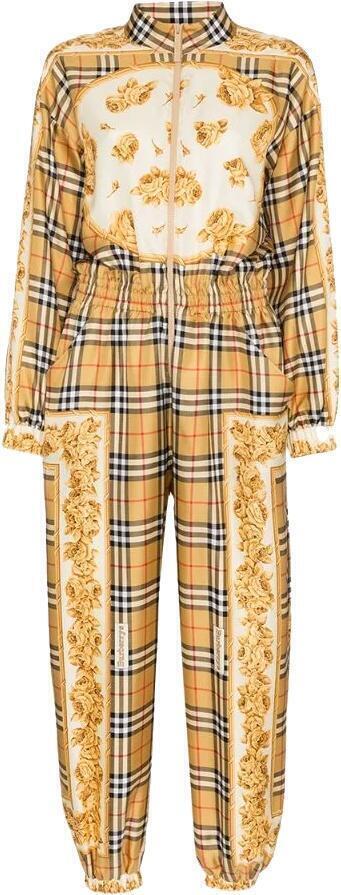 burberry checkjumpsuit antique yellow check