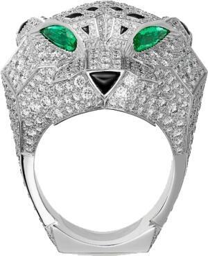 cartier pantheredering white gold emeralds