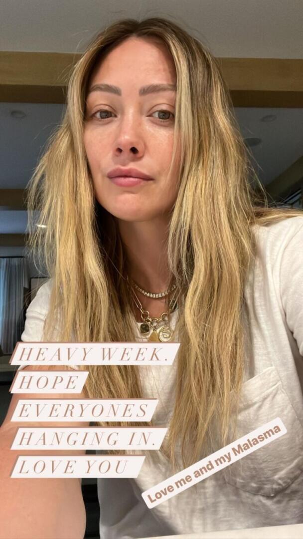 Hilary Duff - Instagram story | Heather Rae El Moussa style