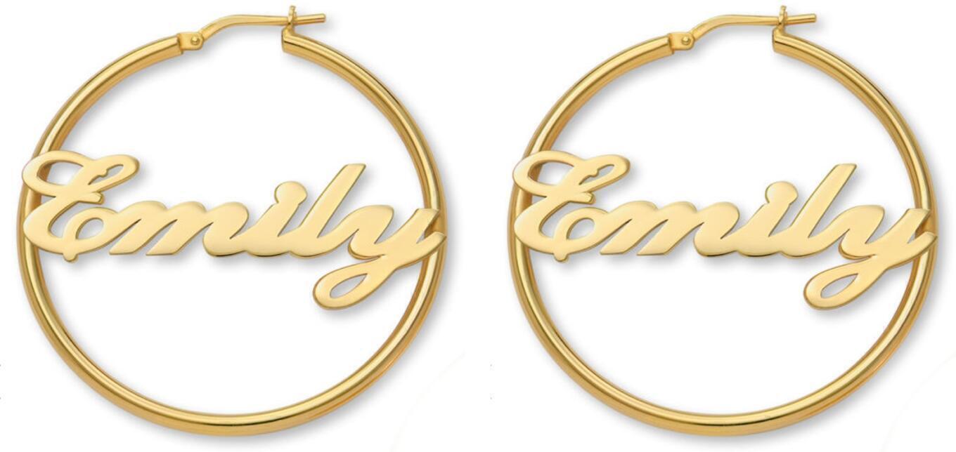 Custom Hoops Earrings (Gold) | style