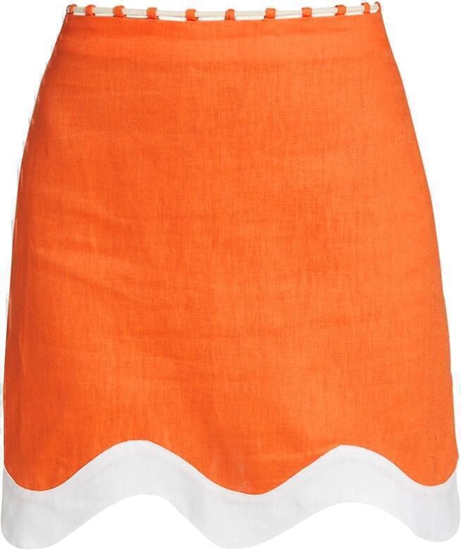 Arianna Mini Skirt (Tangerine/ White) | style