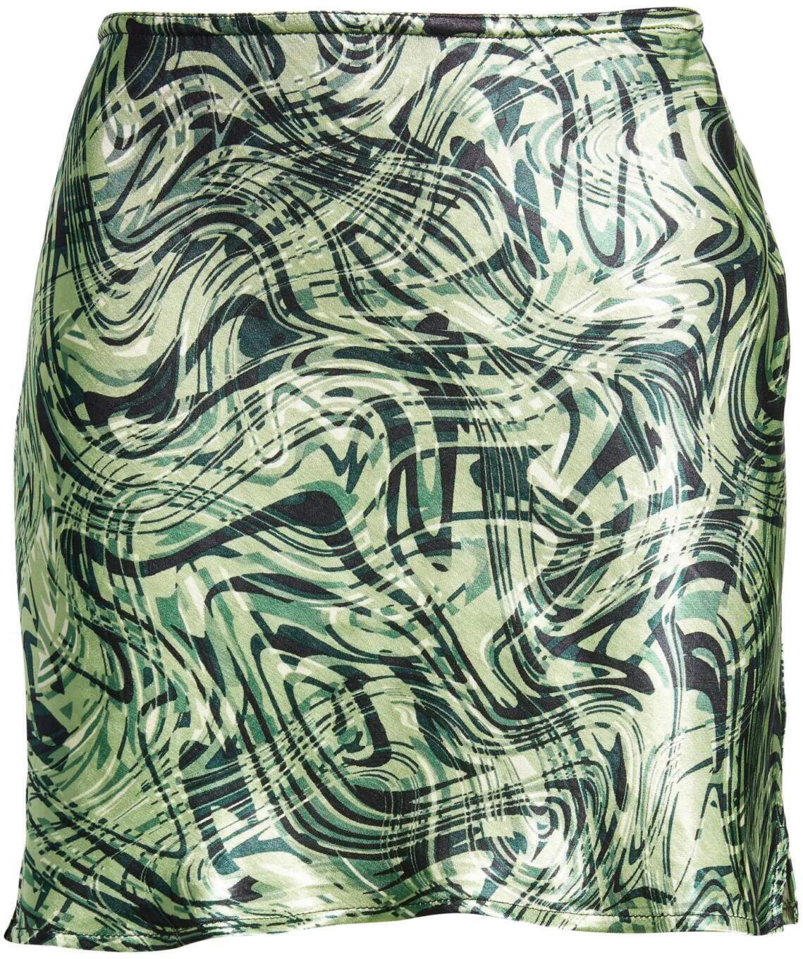 topshop miniskirt mid green swirl