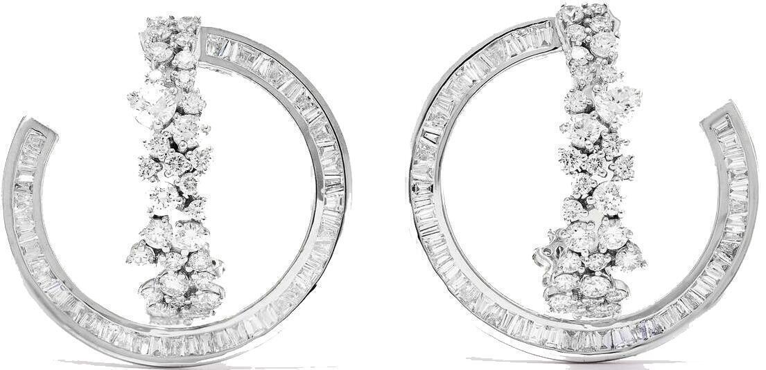 Scatter Double Diamond Earrings (White Gold) | style