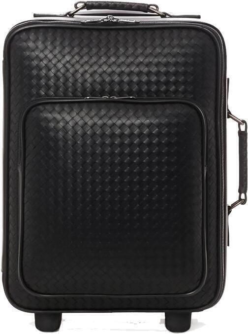 Intrecciato Suitcase (Black Leather) | style