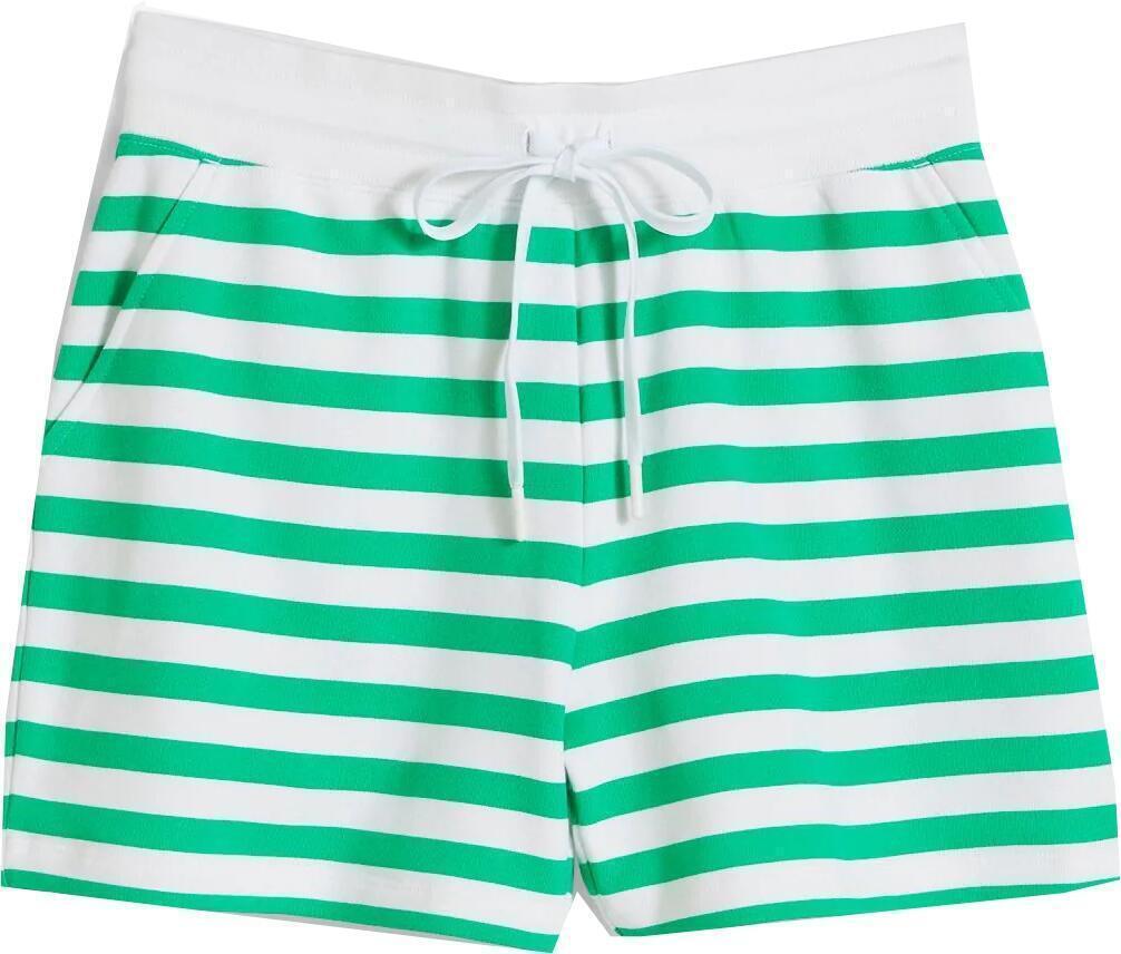 Natalie Sweat Shorts (Green Awning Stripe) | style