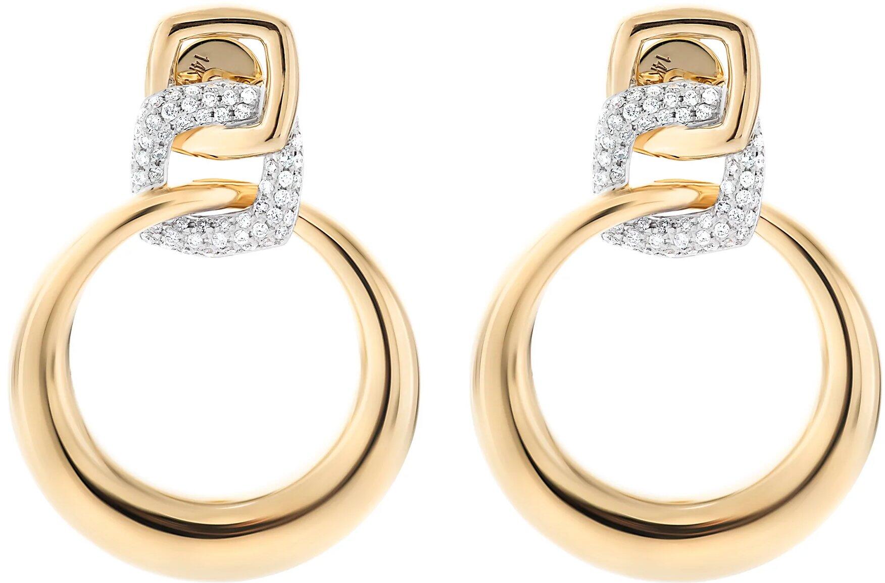 Circle Link Earrings (Yellow Gold Diamond) | style