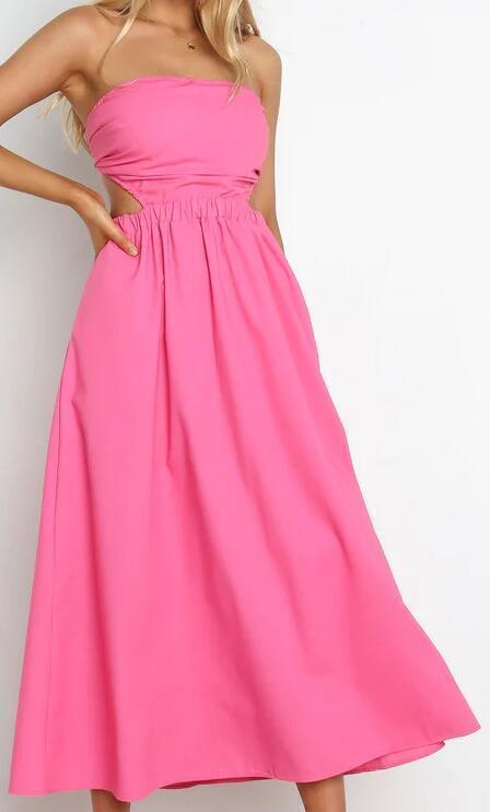 Pamela Midi Dress (Pink) | style