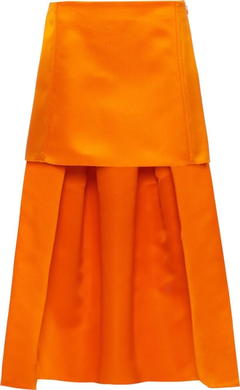 prada miniskirt orange draped