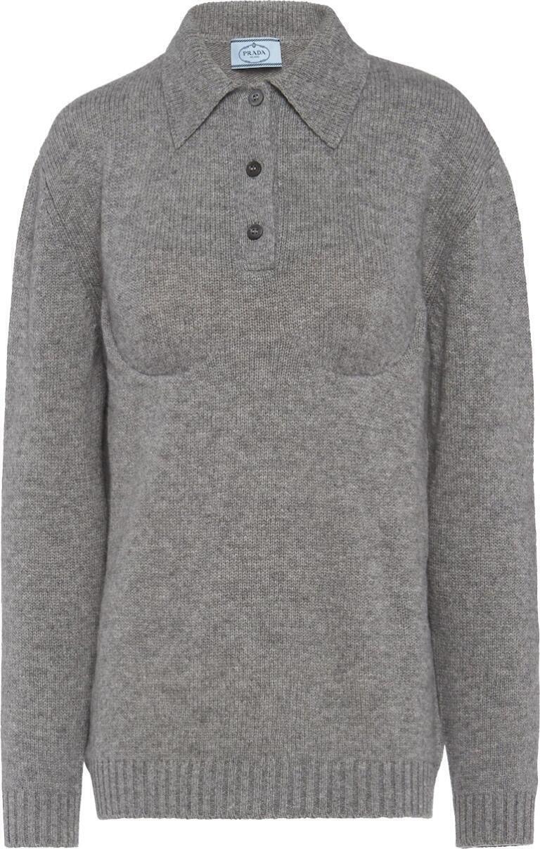 prada polosweater grey cashmere