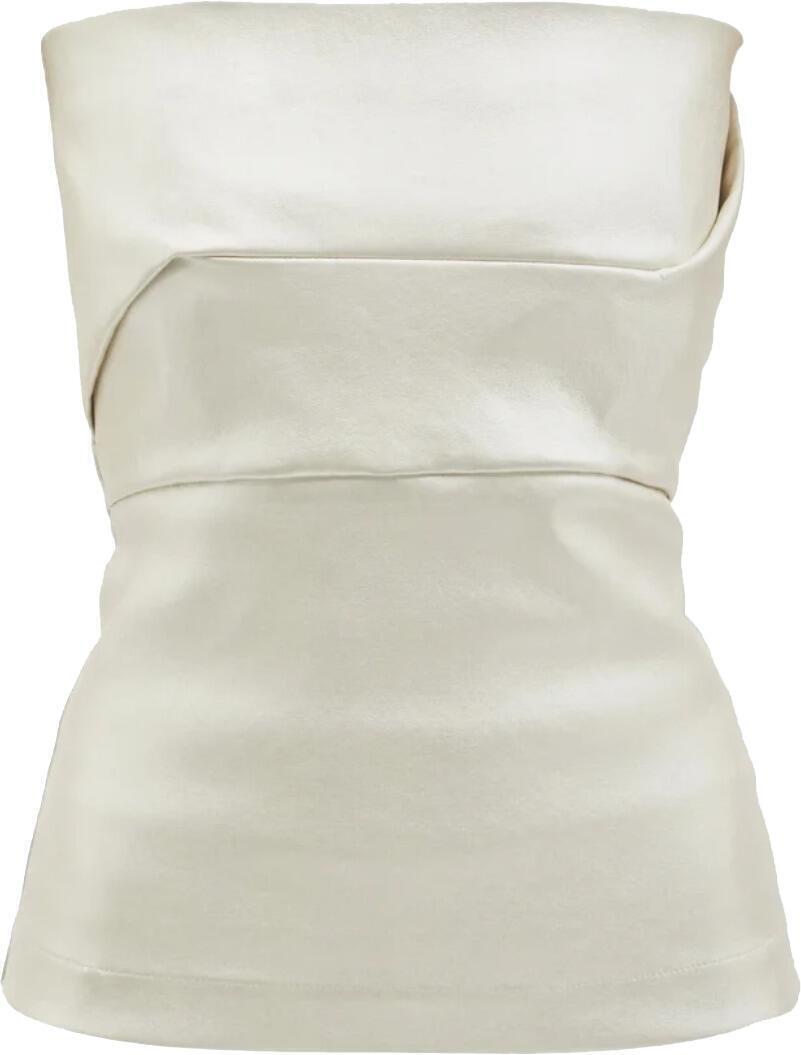 rickowens bustier silver leather