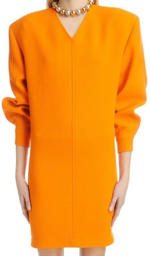 saintlaurent minidress orange wool