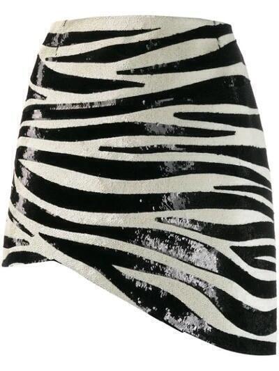 saintlaurent miniskirt zebra sequin