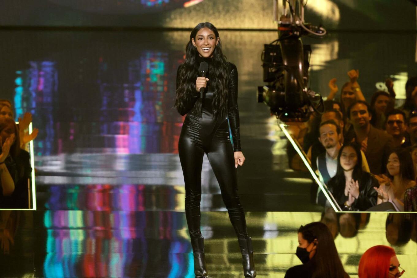 Tayshia Adams - MTV Movie & TV Awards: UNSCRIPTED | On Stage | Christina Hall style