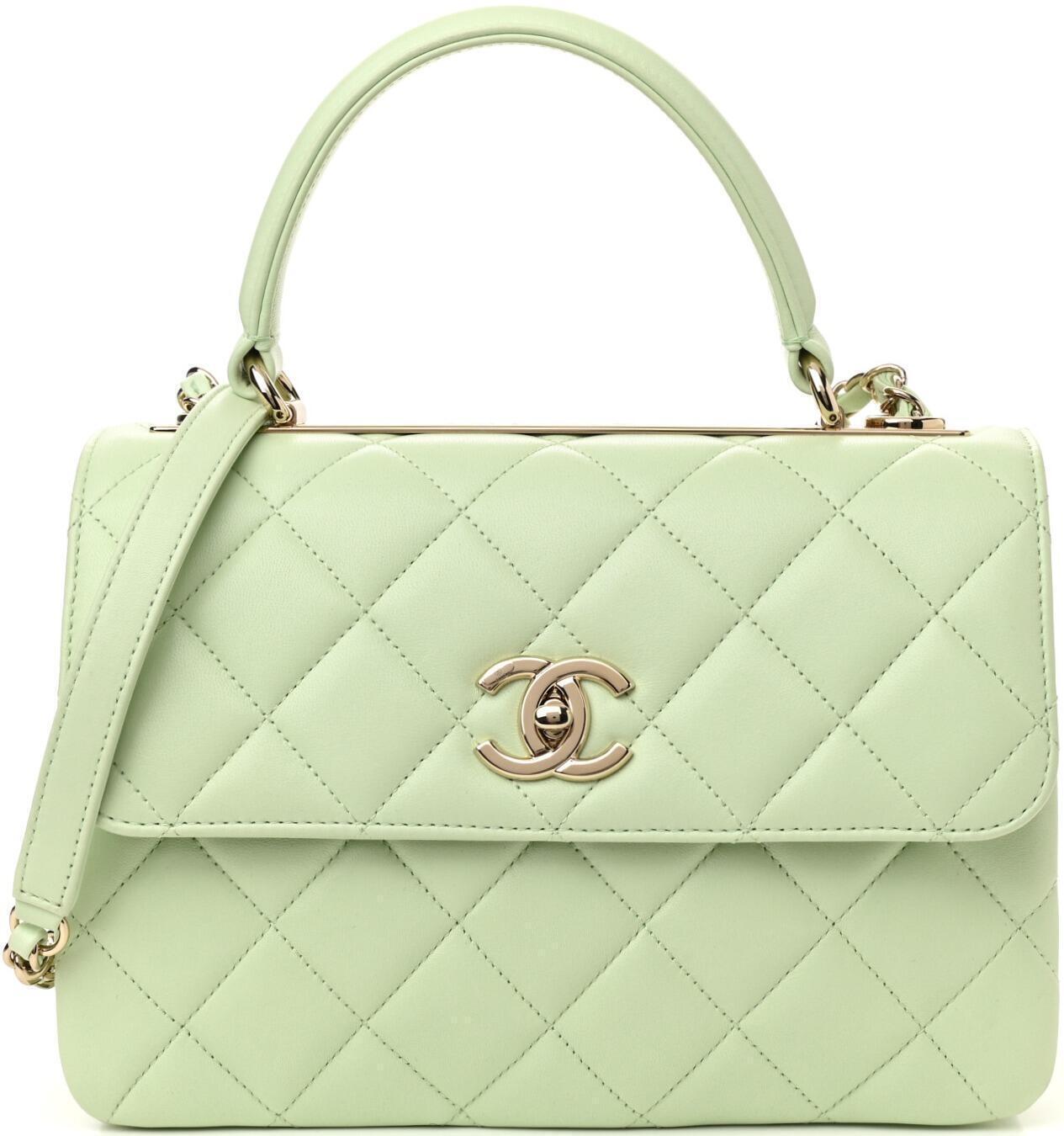 chanel quiltedbag sea green small