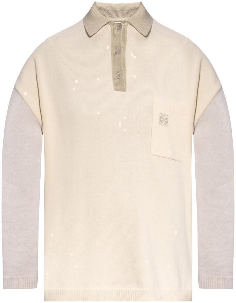 Polo Sweater (Ecru/ Grey) | style