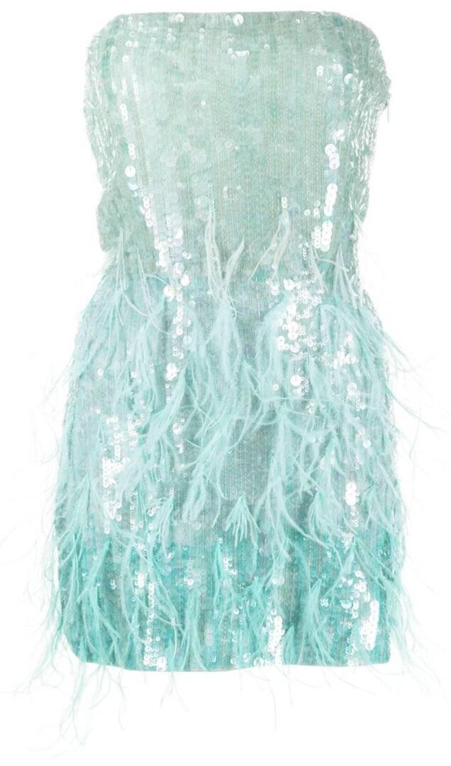 Anastasia Mini Dress (Turquoise Powder Sequin) | style