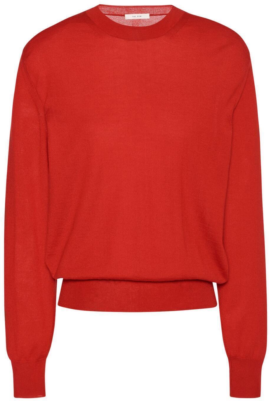 therow islingtonsweater bright red cashmere silk