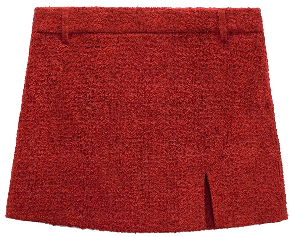 Mini Skirt (Red Textured) | style