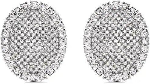 balenciaga earrings silver spark oval