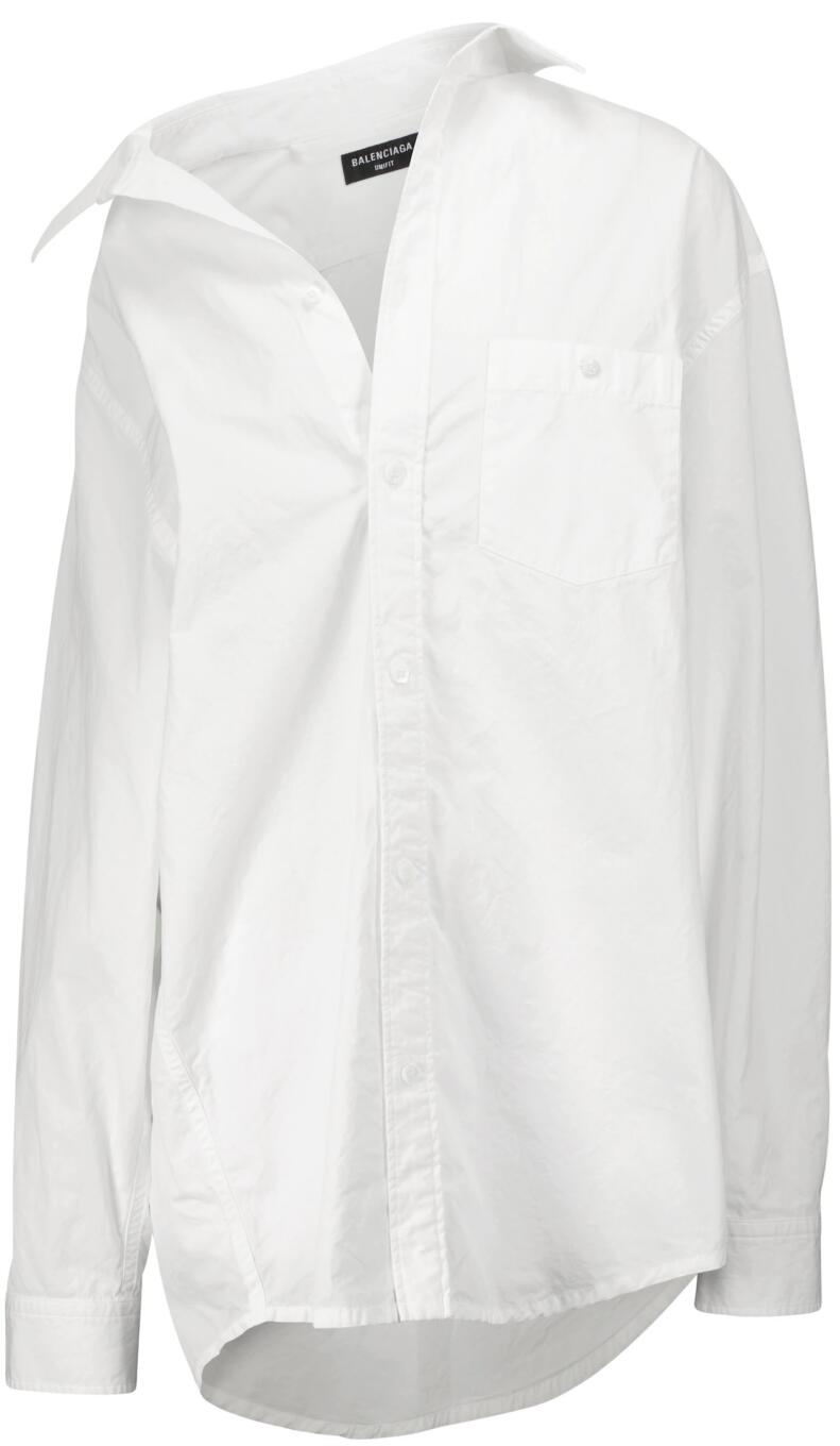 balenciaga shirt white asymmetric