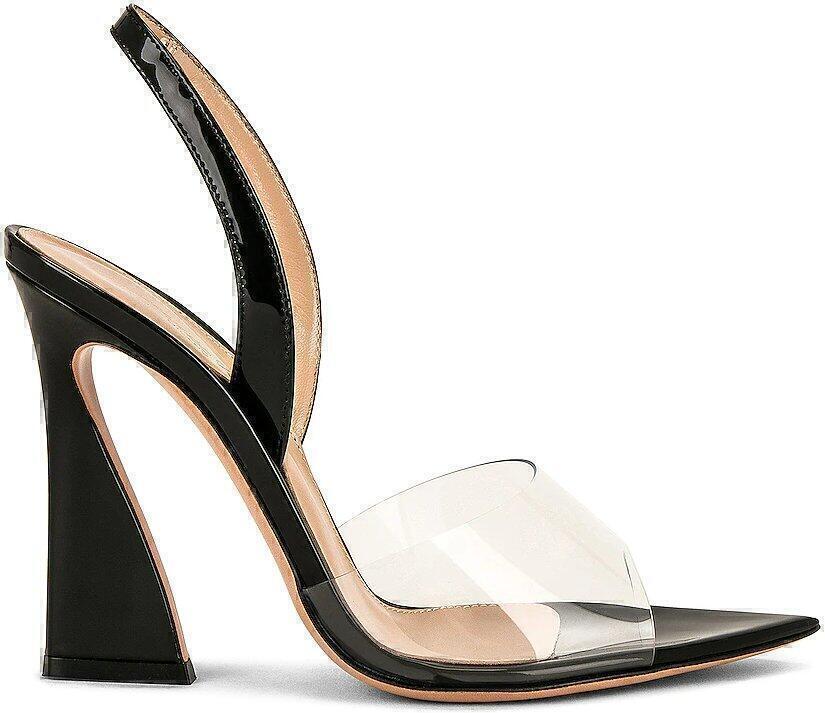 Aileen Slingback Heels (Black PVC, 105mm) | style