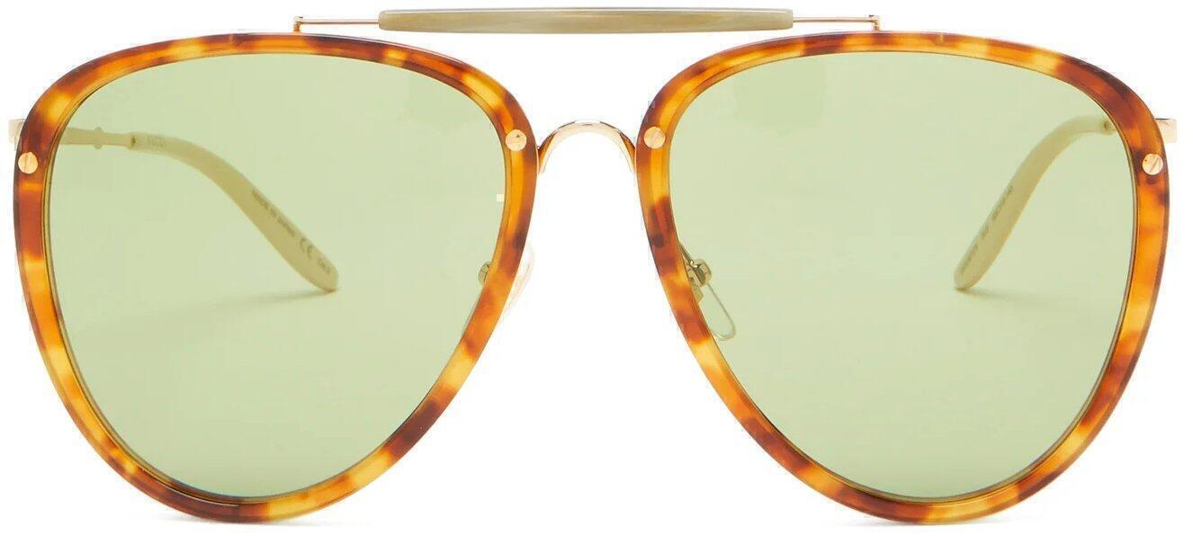 gucci sunglasses tortoise green GG0672