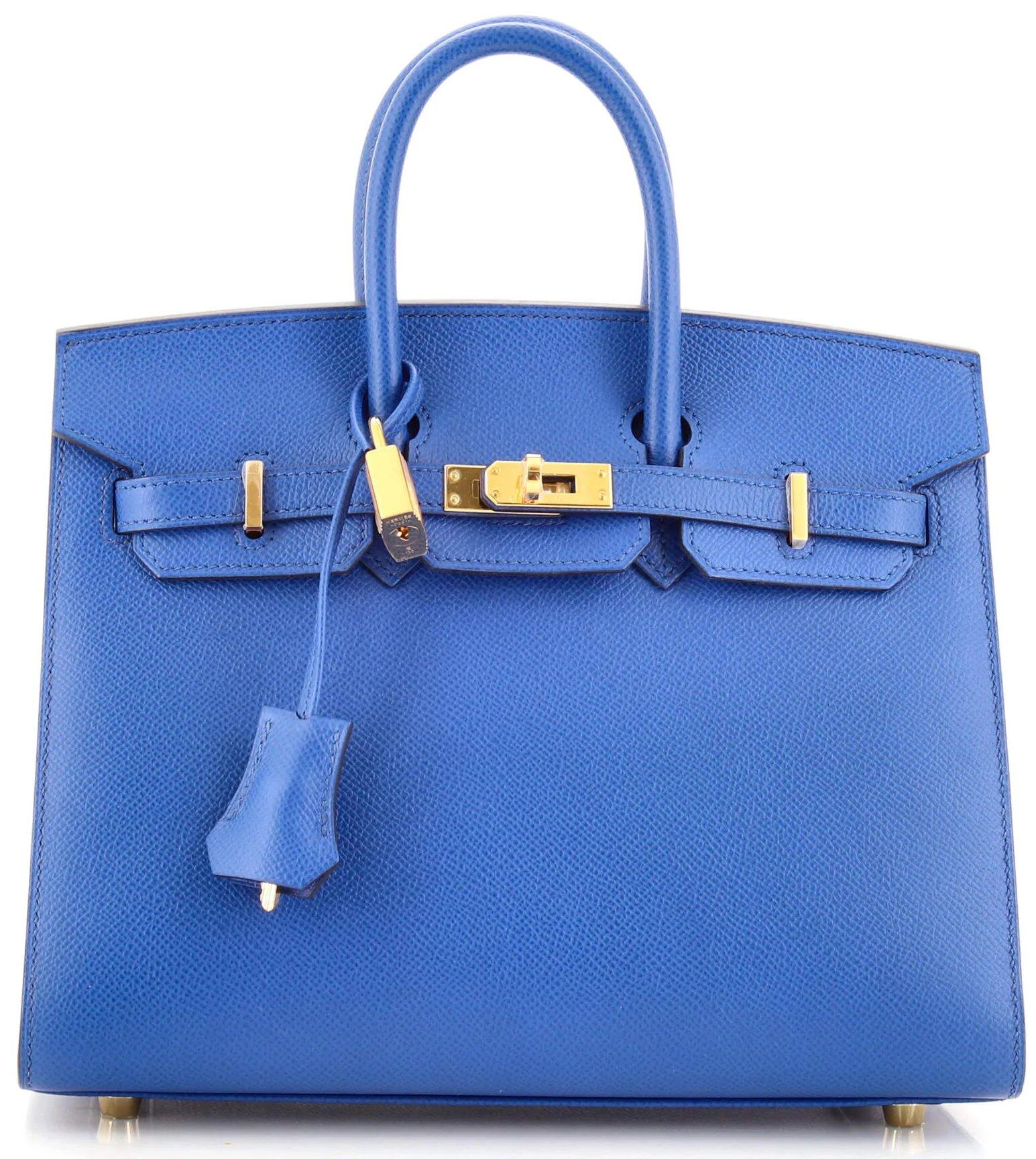 hermes birkinbag bleu leather