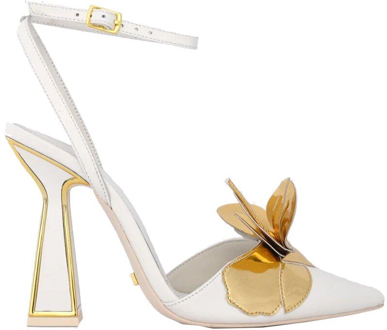 Rafi Heel Sandals (Blanc/ Gold) | style