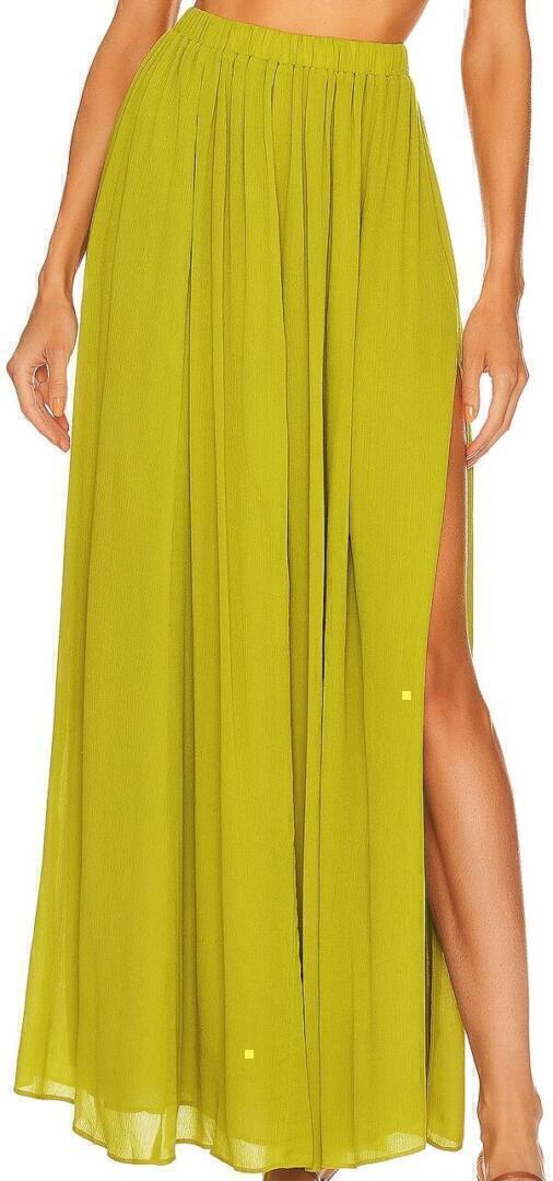 Cassidy Midi Skirt (Celery Green) | style