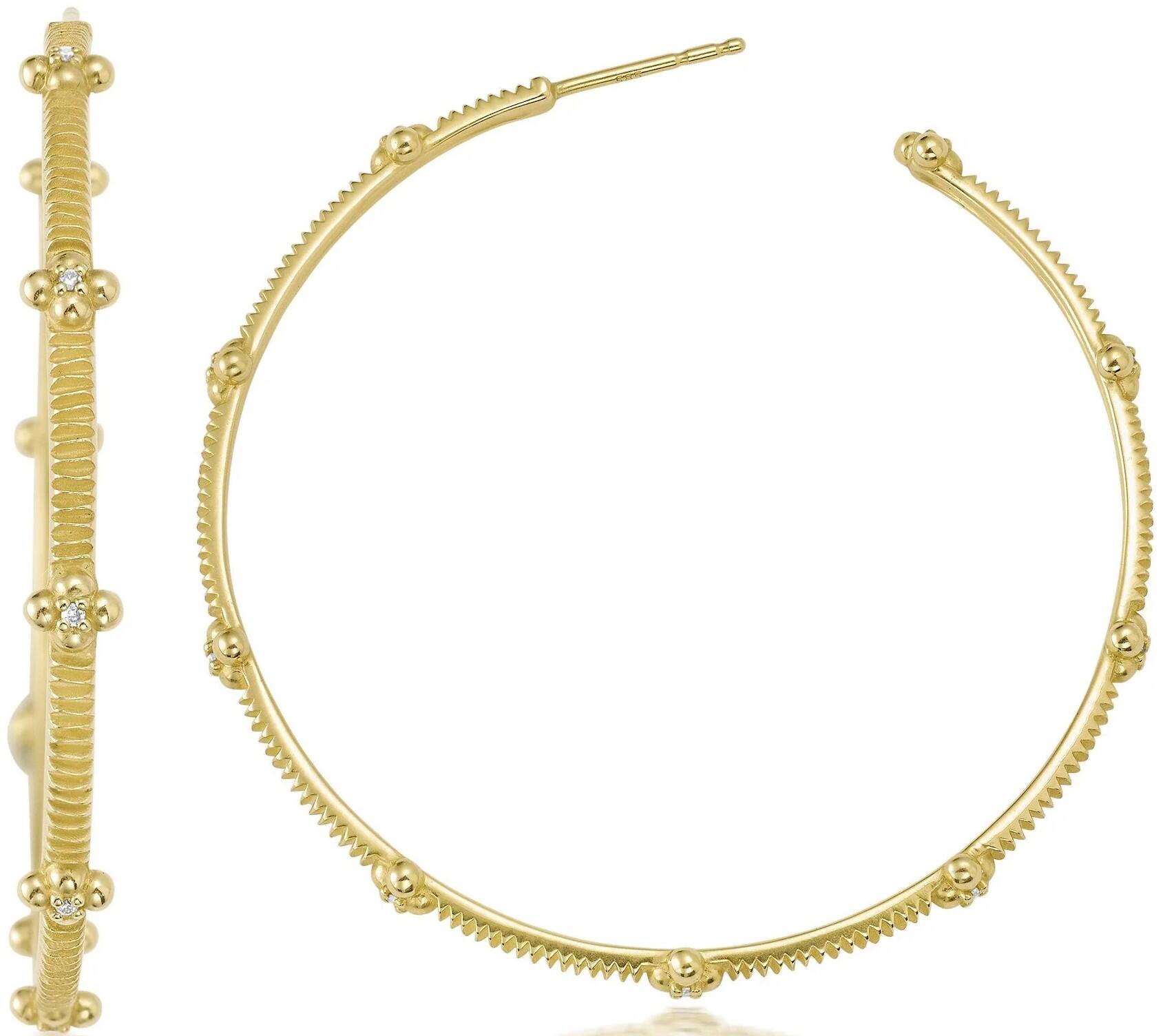 Rattan Hoops (Yellow Gold, Large) | style