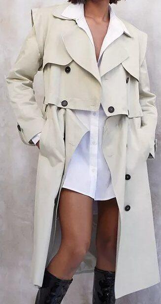 x Kourtney Kardashian Trench Coat (Stone) | style