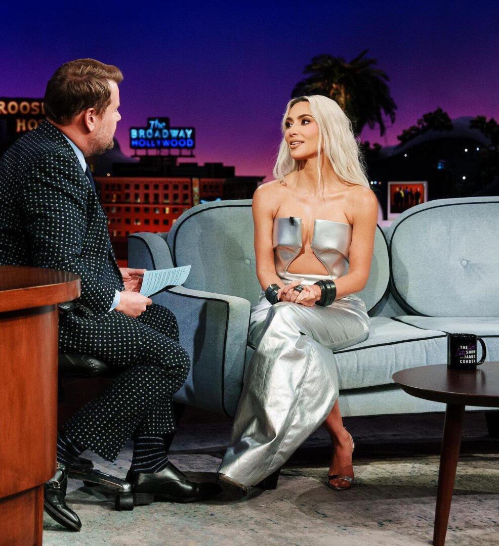 Kim Kardashian - The Late Late Show with James Corden | Lauren Burnham Luyendyk style