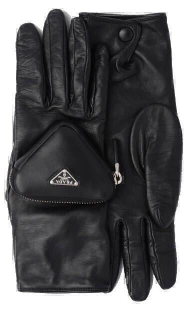 Gloves w Pouch (Black Leather) | style