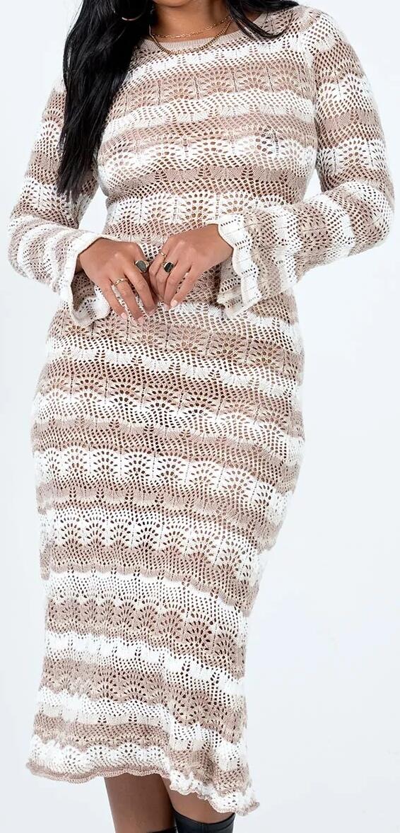 Leah Midi Dress (Beige Knit) | style