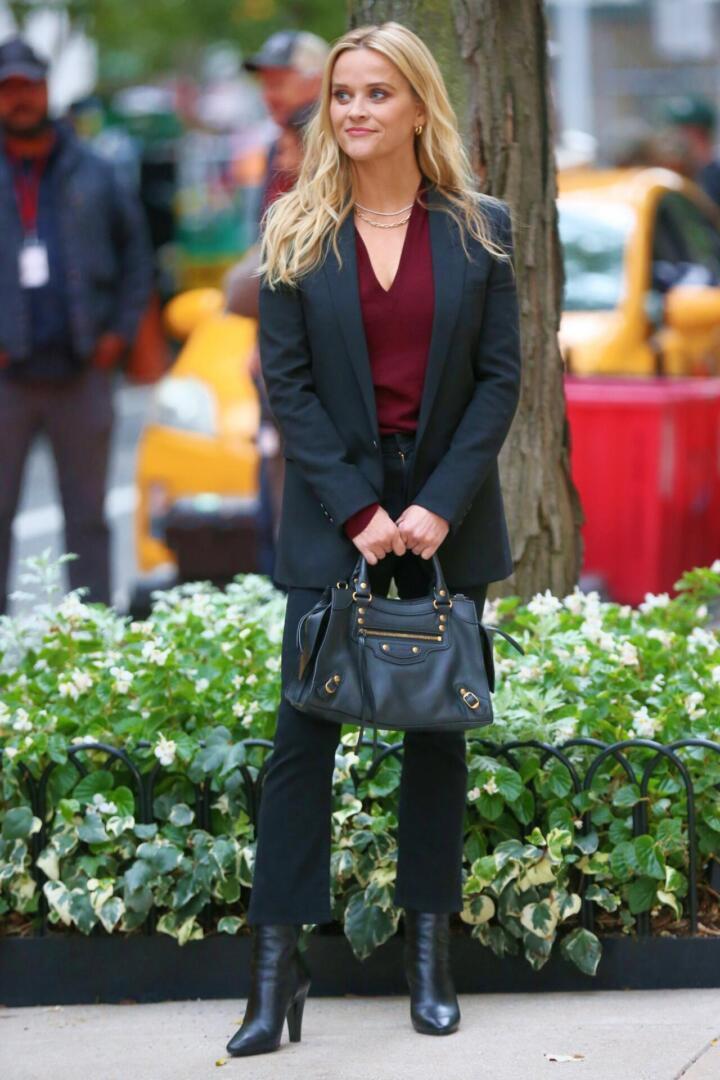 Reese Witherspoon - New York, NY | Filming 'The Morning Show | Christina Hall style