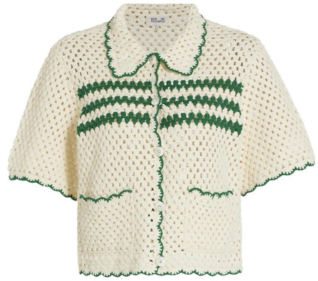 Cayley Crop Cardigan (Creme Green Crochet) | style