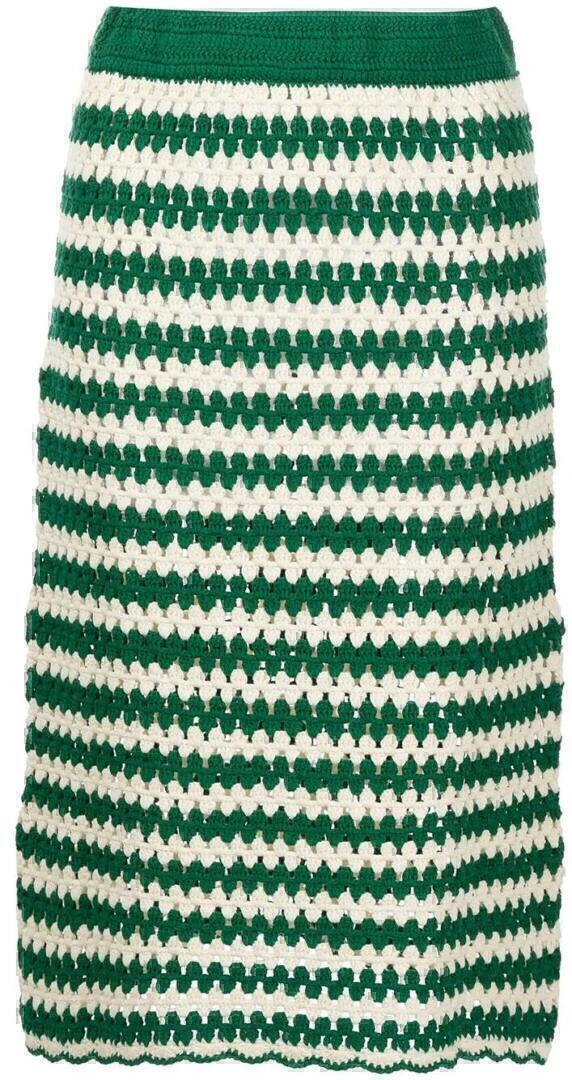 Ciel Midi Skirt (Creme Green Crochet) | style
