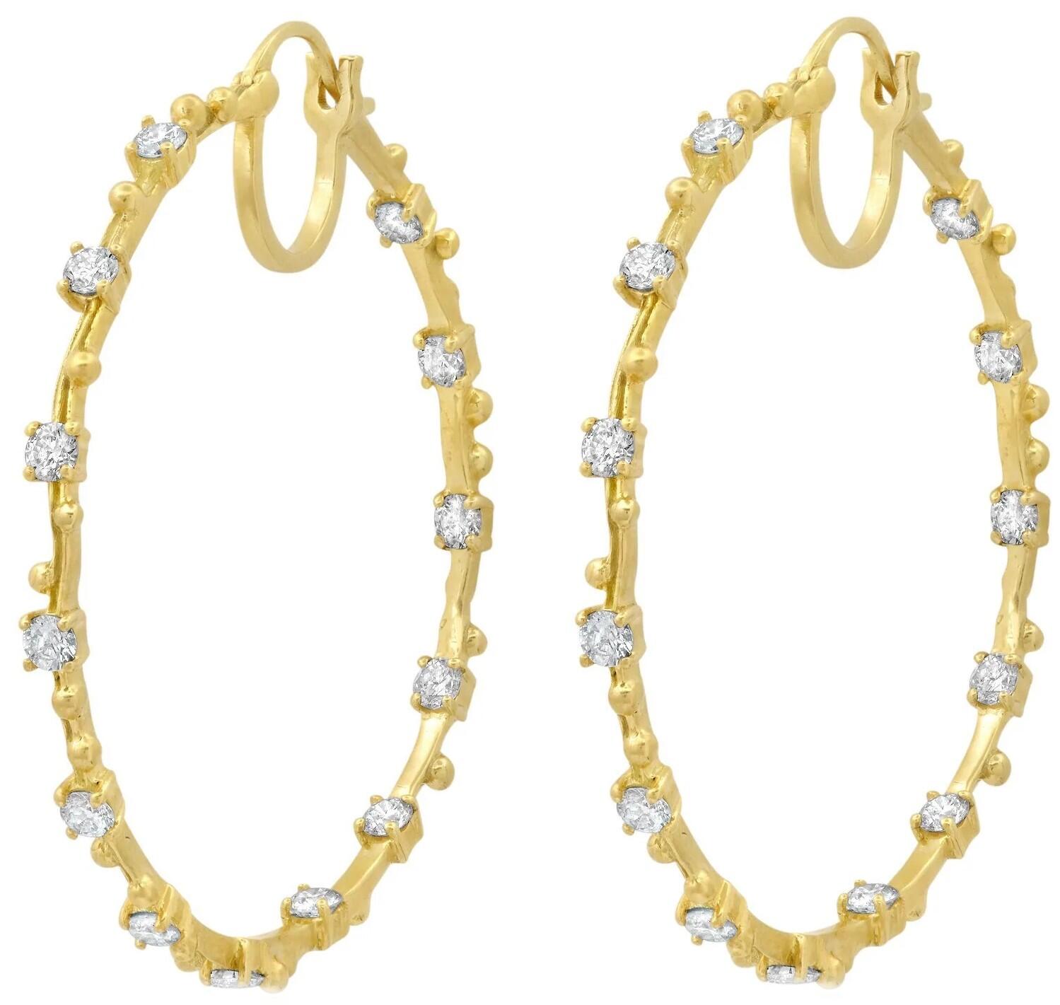Water Hoops (Yellow Gold Diamond) | style