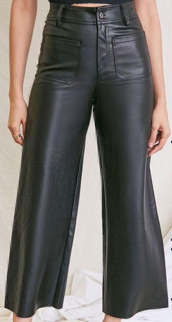 Pants (Black Faux Leather) | style