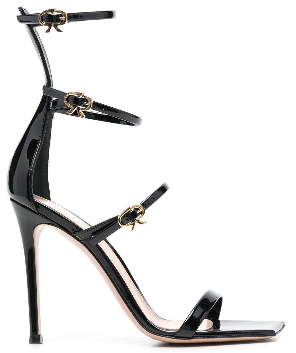 Heel Sandals (Black Patent Gold) | style
