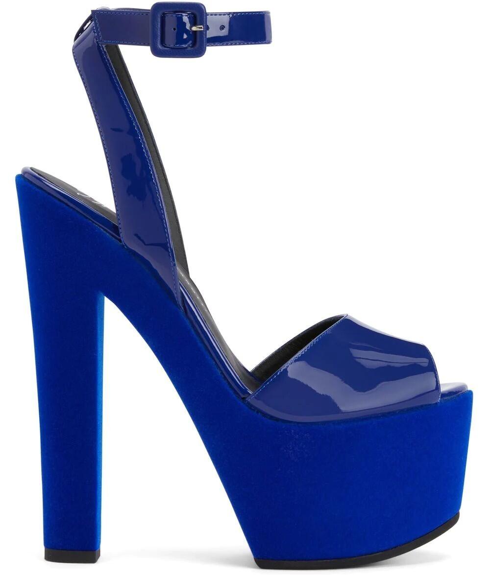 Tarifa Platform Sandals (Blue Patent) | style
