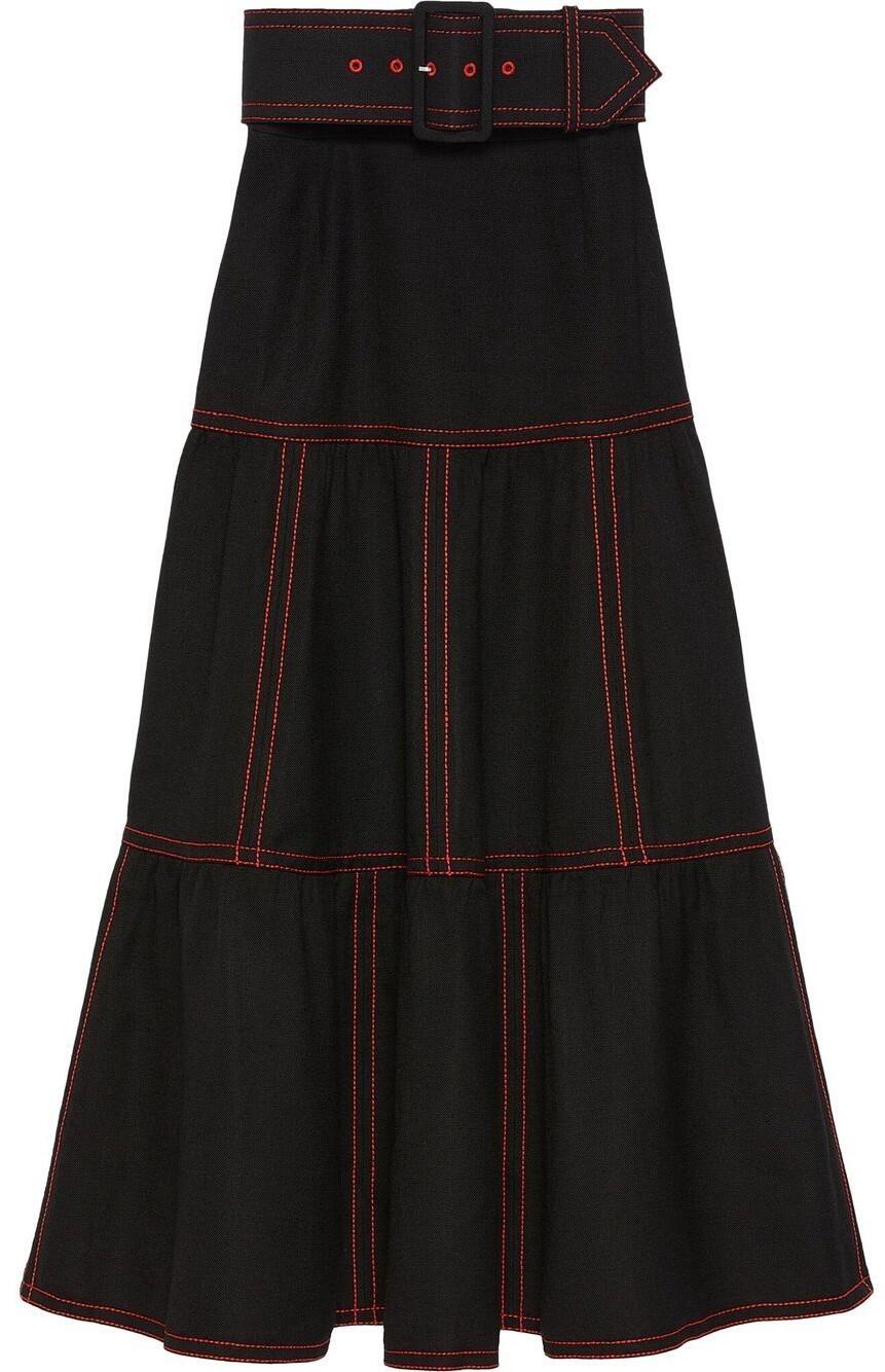 Midi Skirt (Black Canvas) | style