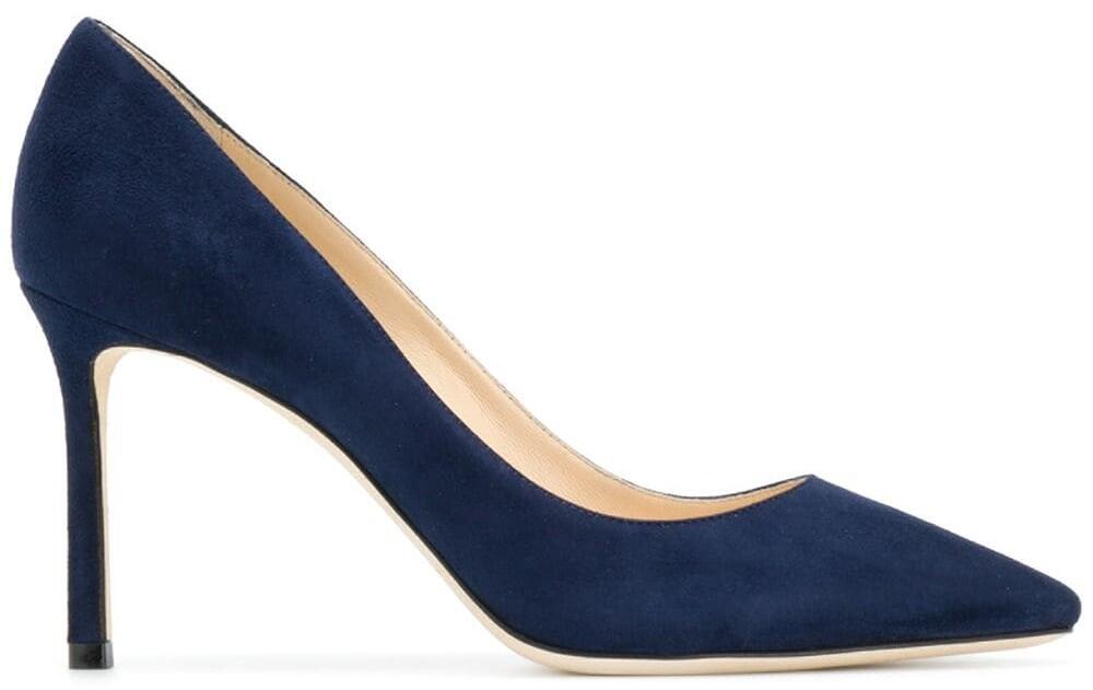 Romy Pumps (Navy Suede, 85mm) | style