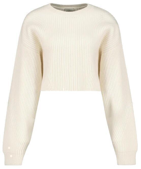 Yucutan Crop Sweater (White Cashmere) | style